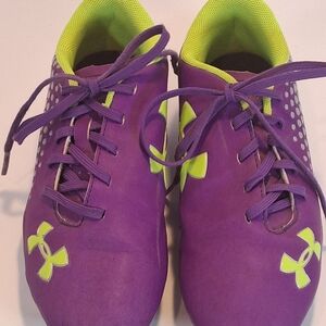 Under Armour Kids Purple Sneakers with Lime Accents